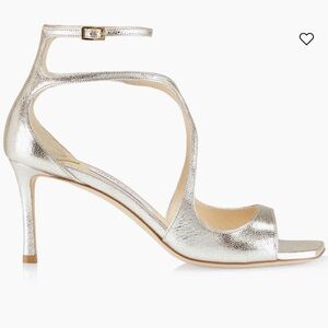 Champagne Glitter Leather Strappy Sandals